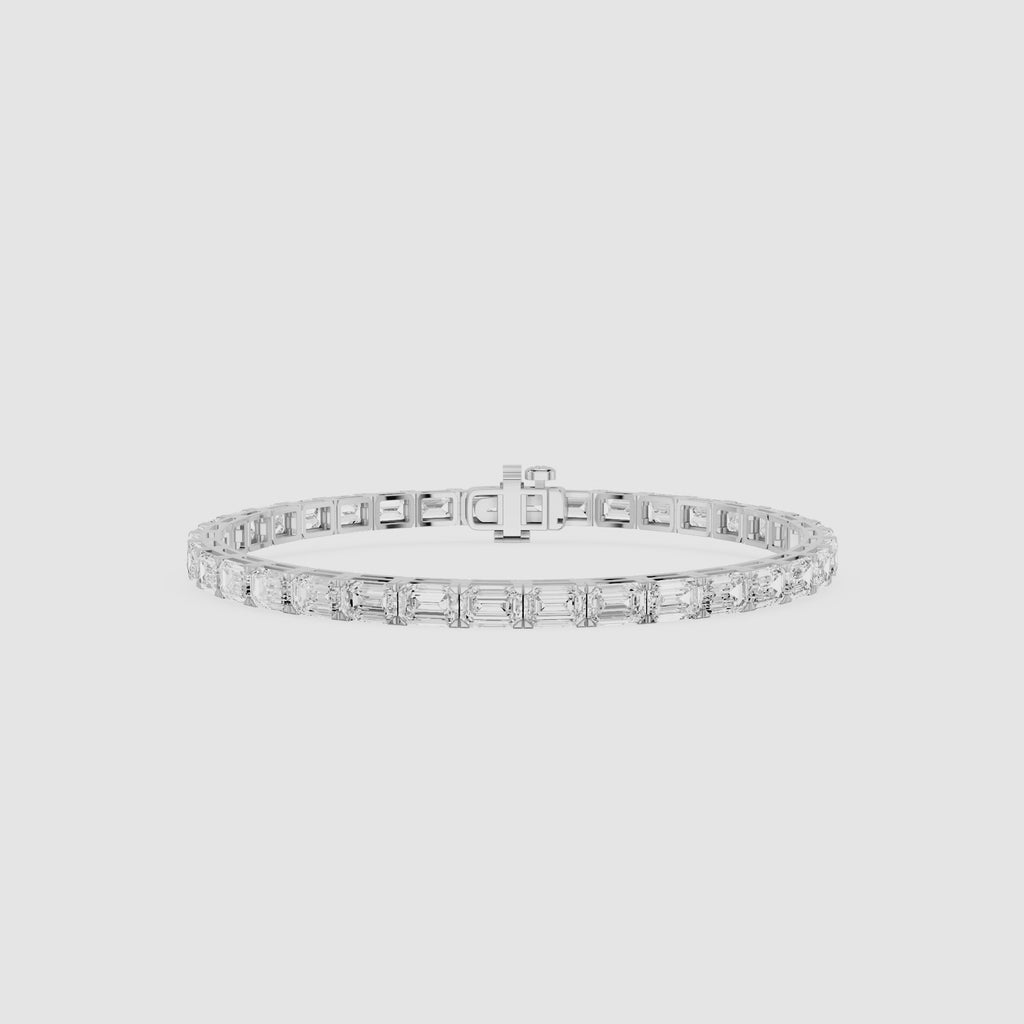 Lab Grown Emerald Cut Diamond Tennis Bracelet