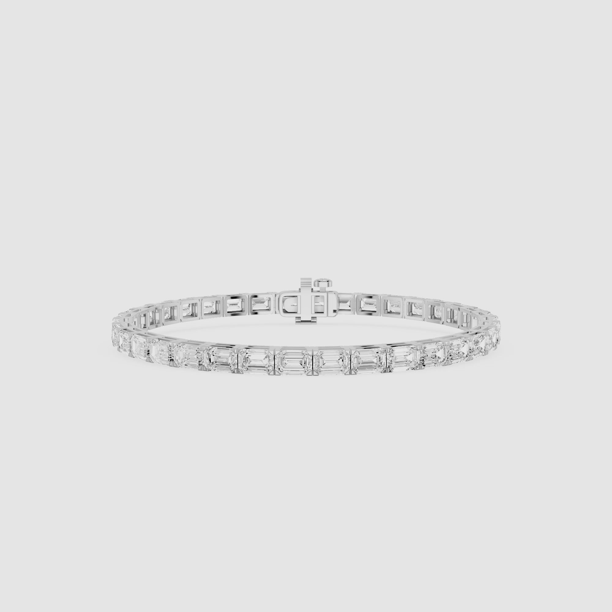Lab Grown Emerald Cut Diamond Tennis Bracelet