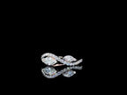 Marquise Lab Diamond Two Stone Pave Bypass Engagement Ring