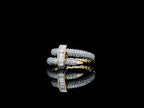 14K Lab Grown Diamond Baguette Bar Pave Set Statement Ring